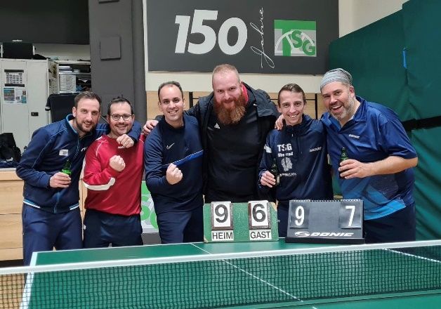 Prima Stimmung nach dem 9:6-Überraschungscoup gegen Urberach